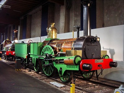 Locomotive Buddicom utilisée sur la ligne de Paris à Rouen en 1843 (La Cité du train à Mulhouse) ID157_03-Locomotive Buddicom_1843