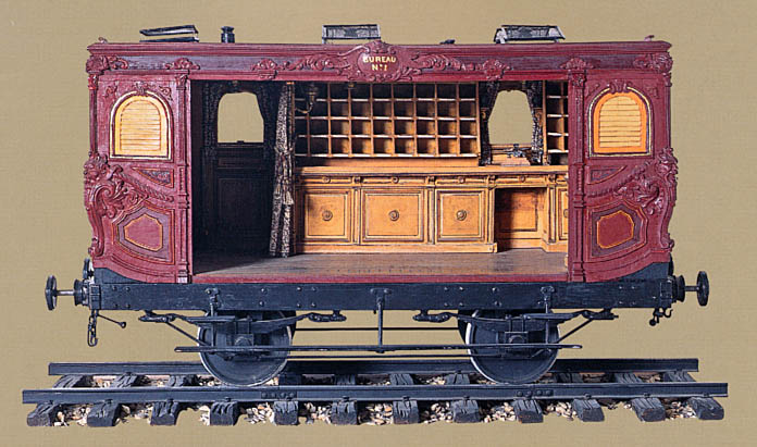 L'un des premiers wagons-poste de 1847 (Connaissance des arts - Musée de la Poste)