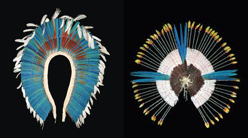 Parures en plumes de perroquet. ID416 06 07 L800 MV Isy Schwart