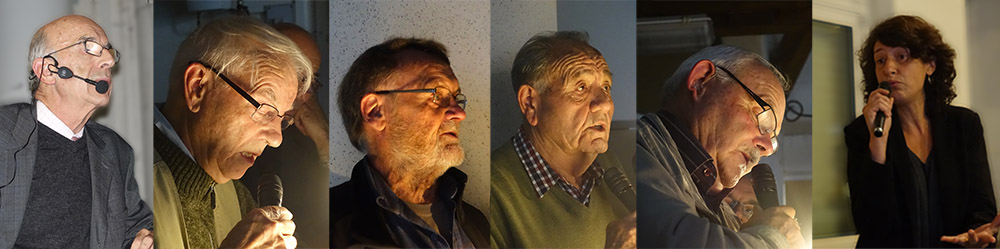 Les intervenants. De gauche à droite, JP. HOULLEMARE, R. PREVOST, G. MICHEL, G. HUET, R. LE FER et F. BERNARDET. ID459 01 Agriculture a Triel Intervenants