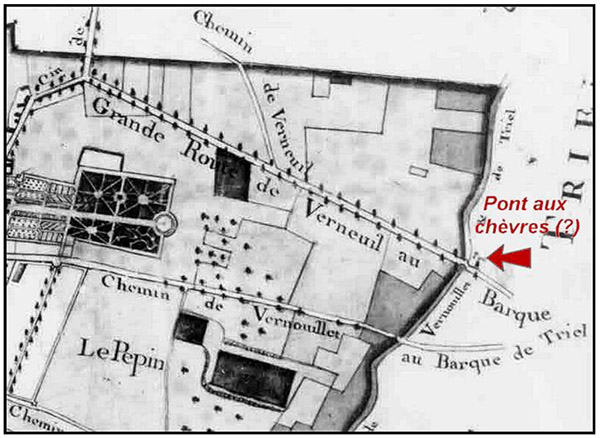 Carte 2 - Détail du plan de 1787. ID612 02 PontAuxChevres Carte 2
