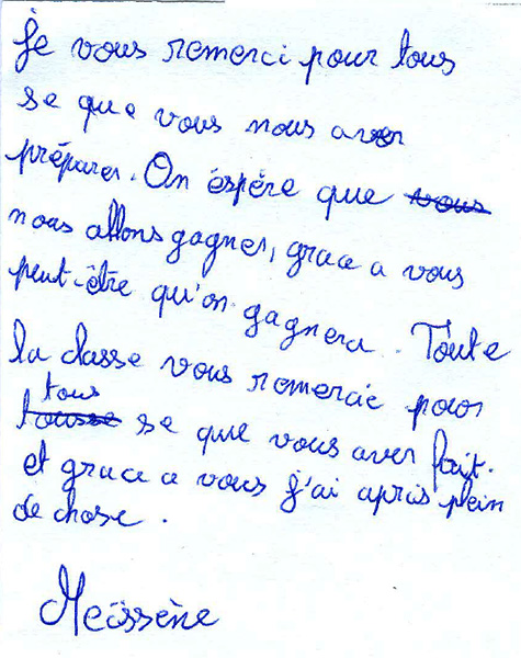 Remerciements des enfants. ID635 3 Meissene