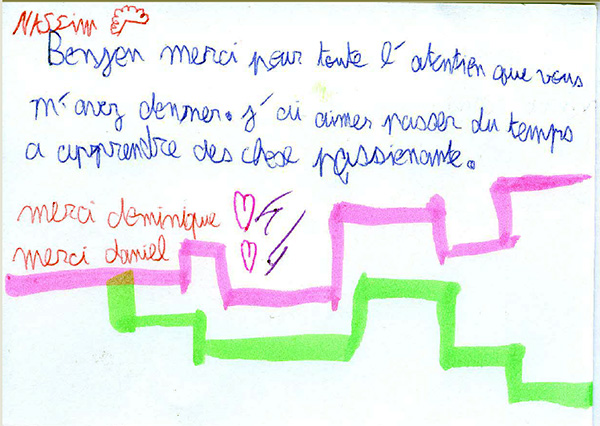 Remerciements des enfants. ID635 4 Nassim
